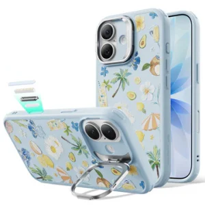 iPhone 17 Classic Hybrid Magnetic Case (Camera Control, Stash Stand) – Tropical Paradise